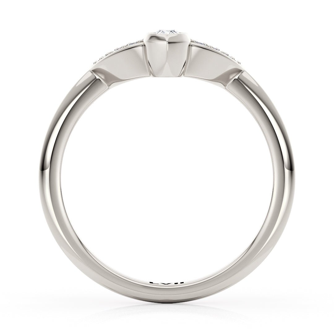 Art Deco Wedding Ring with Lab - Grown Diamonds - The Valencia Wedding BandWedding BandLVII Fine Jewelry
