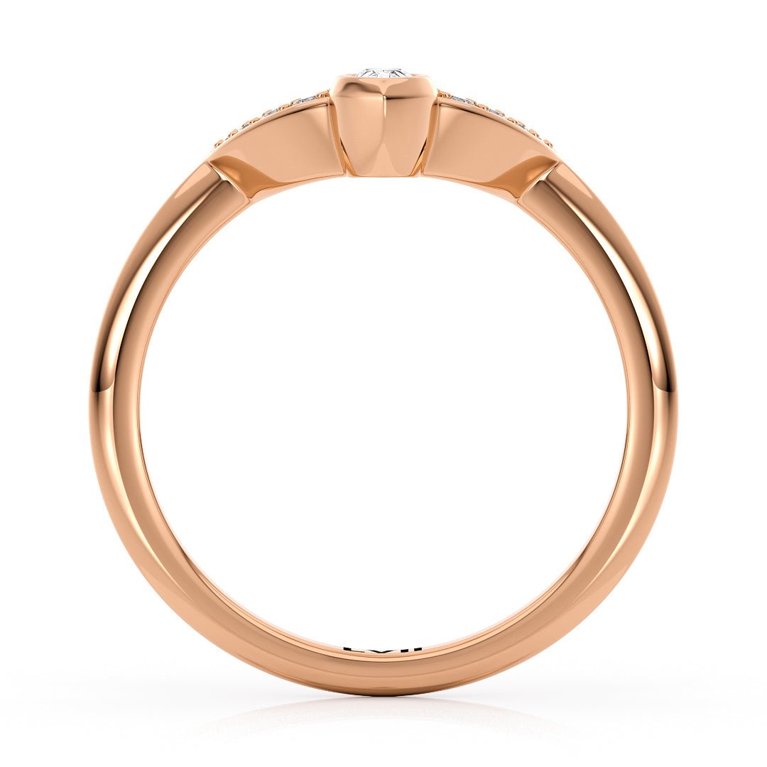 Art Deco Wedding Ring with Lab - Grown Diamonds - The Valencia Wedding BandWedding BandLVII Fine Jewelry
