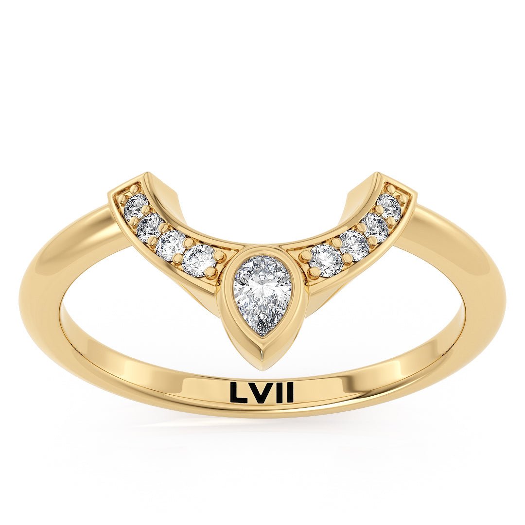 Art Deco Wedding Ring with Lab-Grown Diamonds The Valencia Wedding Band
