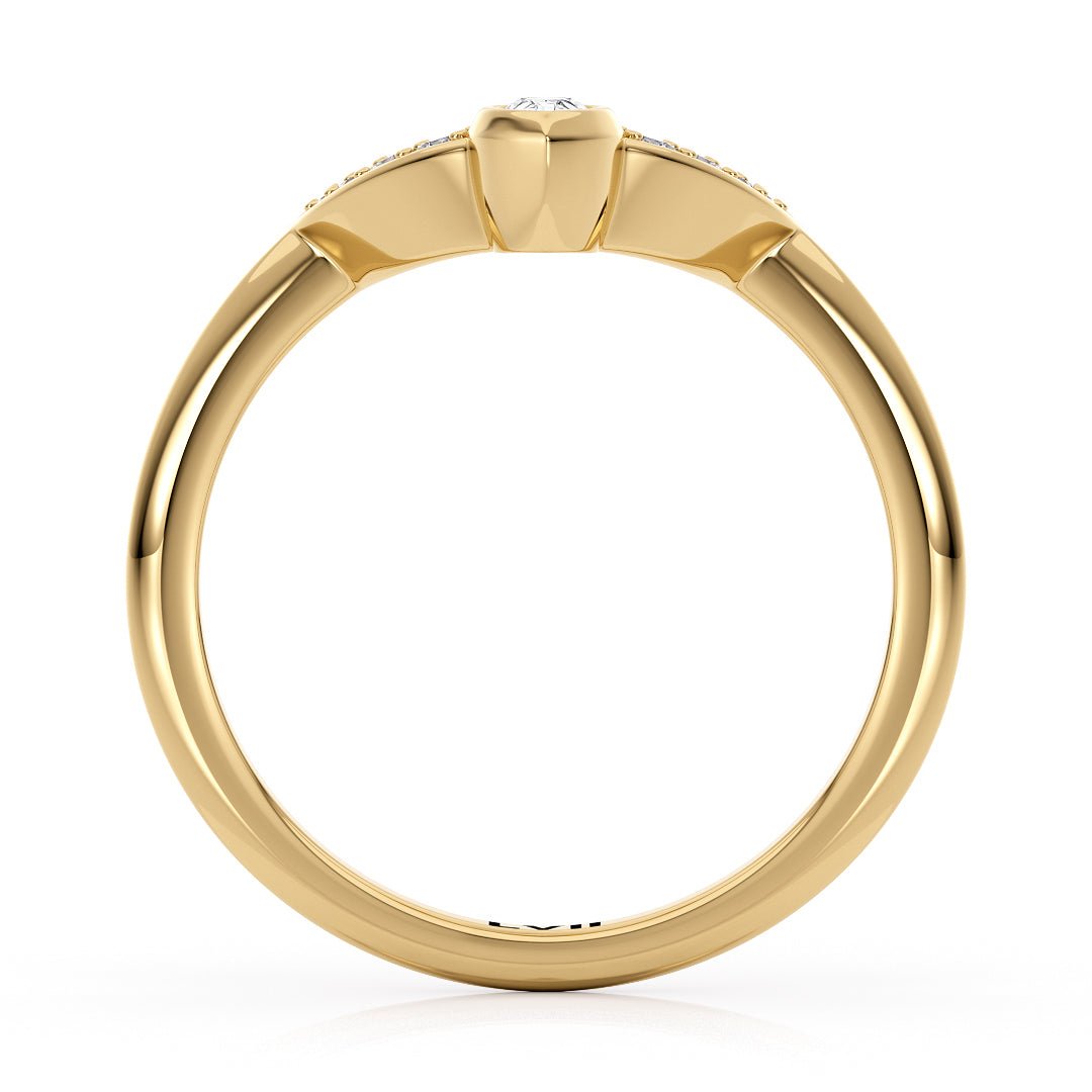 Art Deco Wedding Ring with Lab - Grown Diamonds - The Valencia Wedding BandWedding BandLVII Fine Jewelry