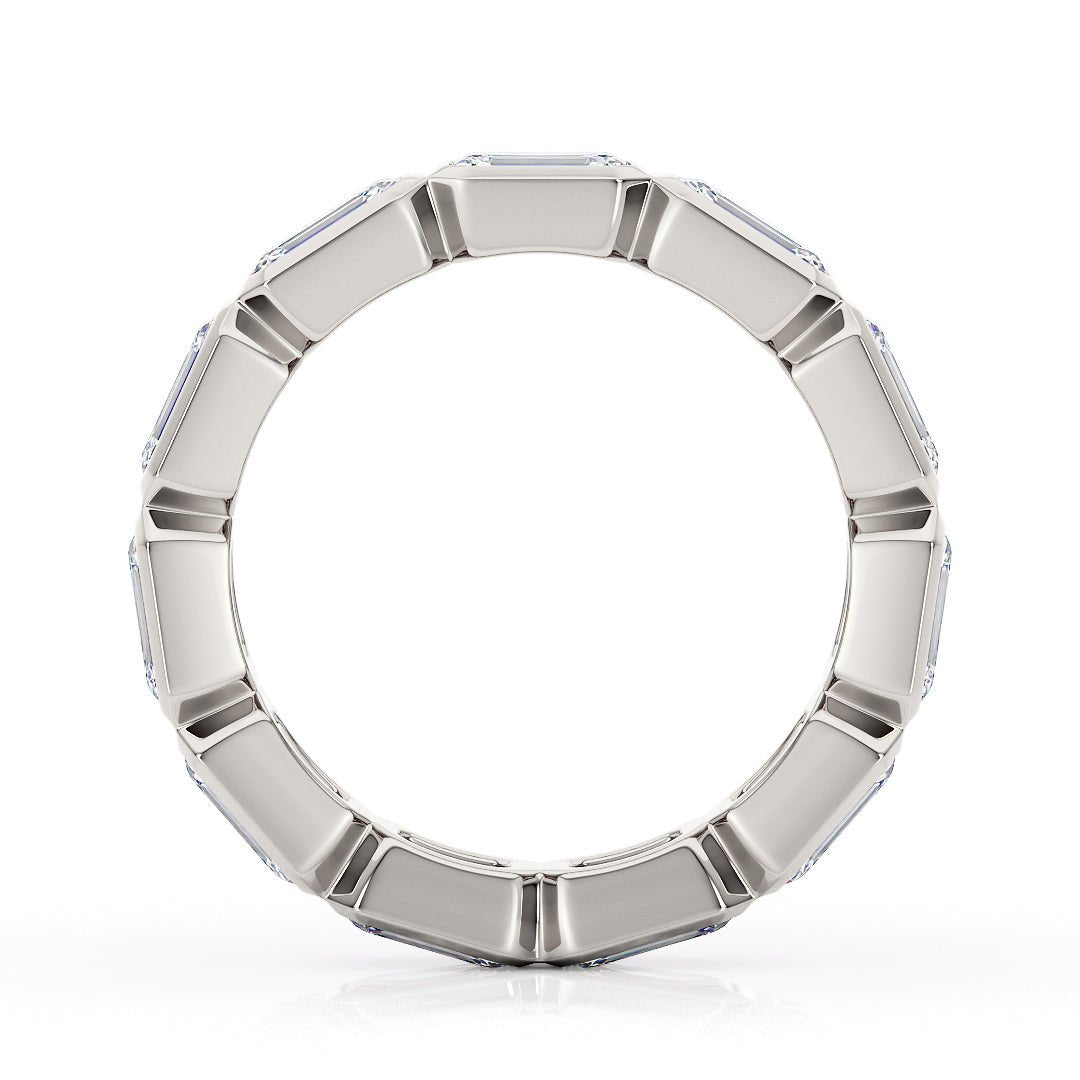 Bezel Set Emerald Cut Eternity Wedding Band - The Cape Town Wedding BandWedding BandLVII Fine Jewelry