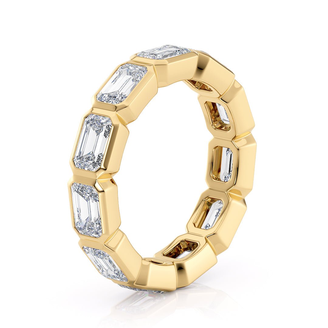 Bezel Set Emerald Cut Eternity Wedding Band - The Cape Town Wedding BandWedding BandLVII Fine Jewelry
