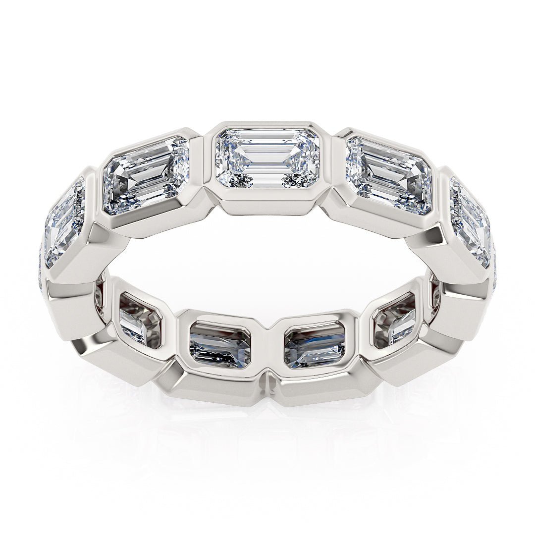 Bezel Set Emerald Cut Eternity Wedding Band - The Cape Town Wedding BandWedding BandLVII Fine Jewelry
