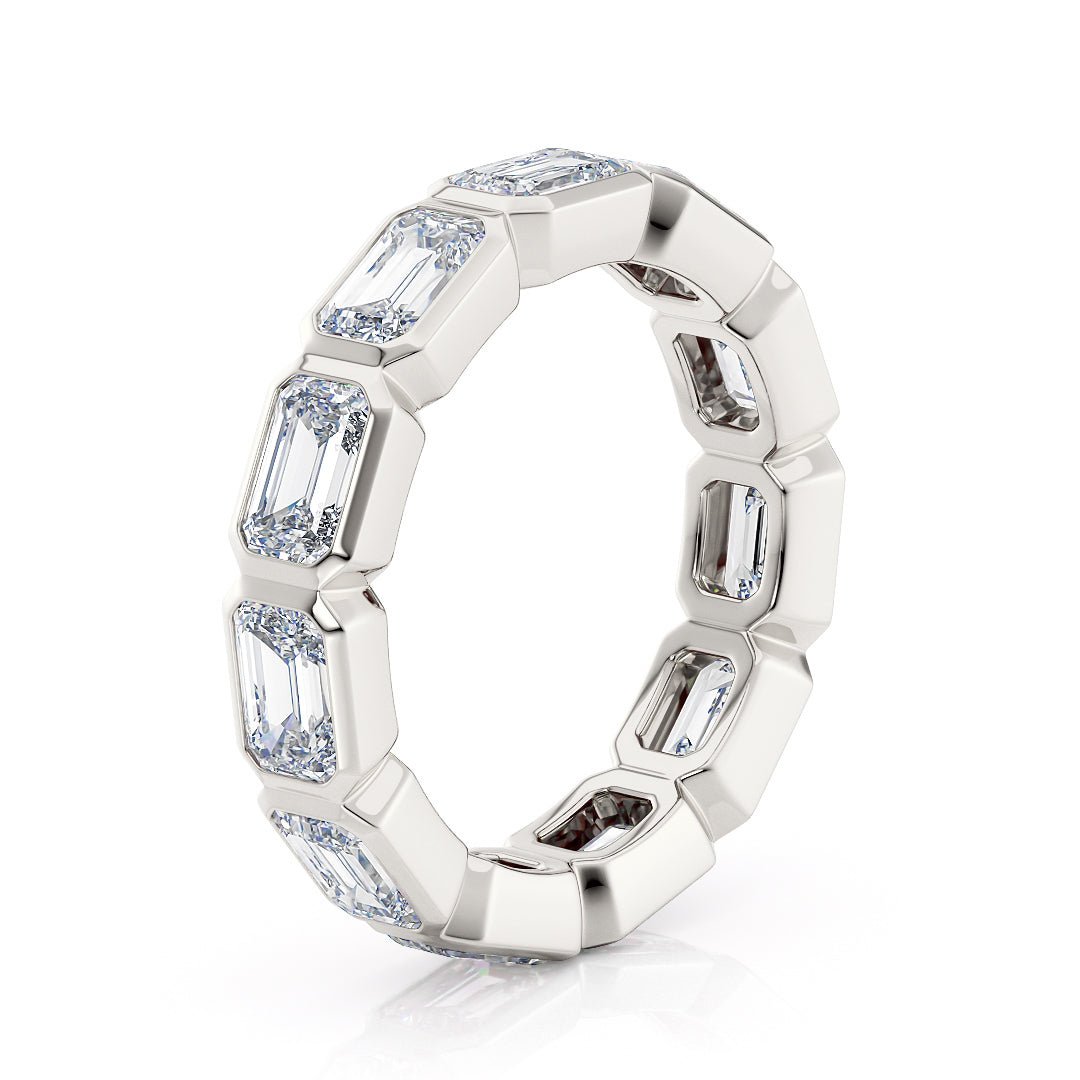 Bezel Set Emerald Cut Eternity Wedding Band - The Cape Town Wedding BandWedding BandLVII Fine Jewelry
