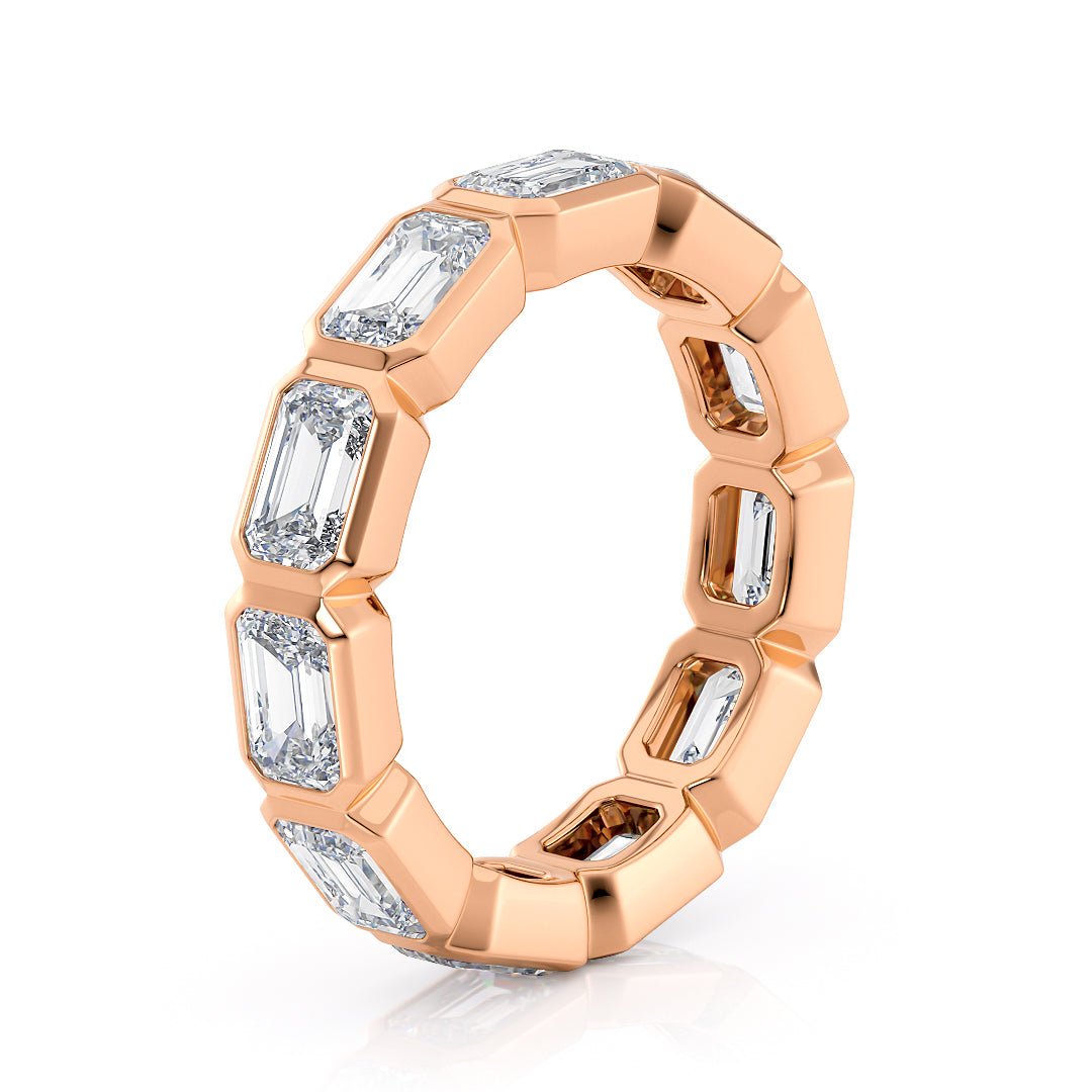 Bezel Set Emerald Cut Eternity Wedding Band - The Cape Town Wedding BandWedding BandLVII Fine Jewelry