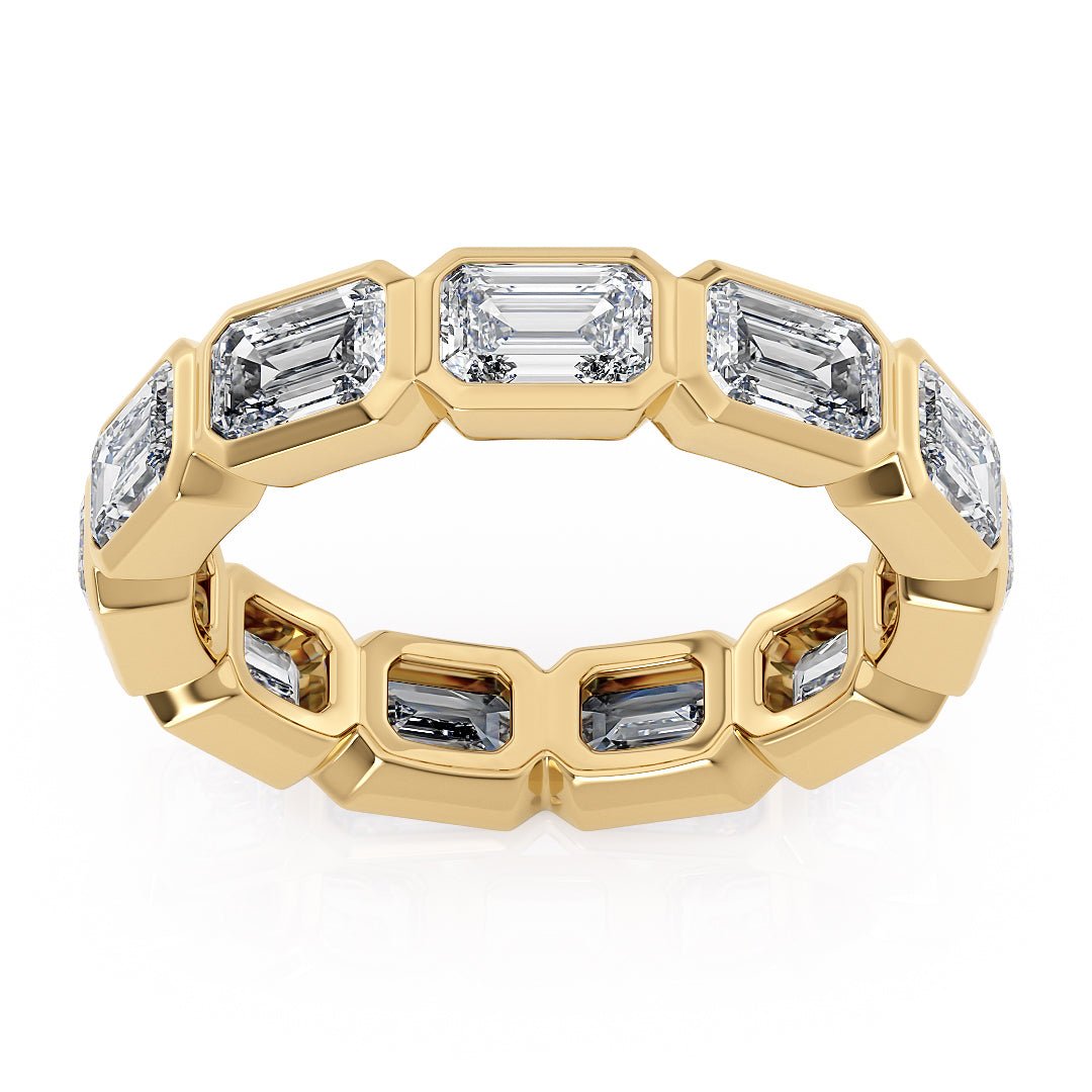 Bezel Set Emerald Cut Eternity Wedding Band - The Cape Town Wedding BandWedding BandLVII Fine Jewelry