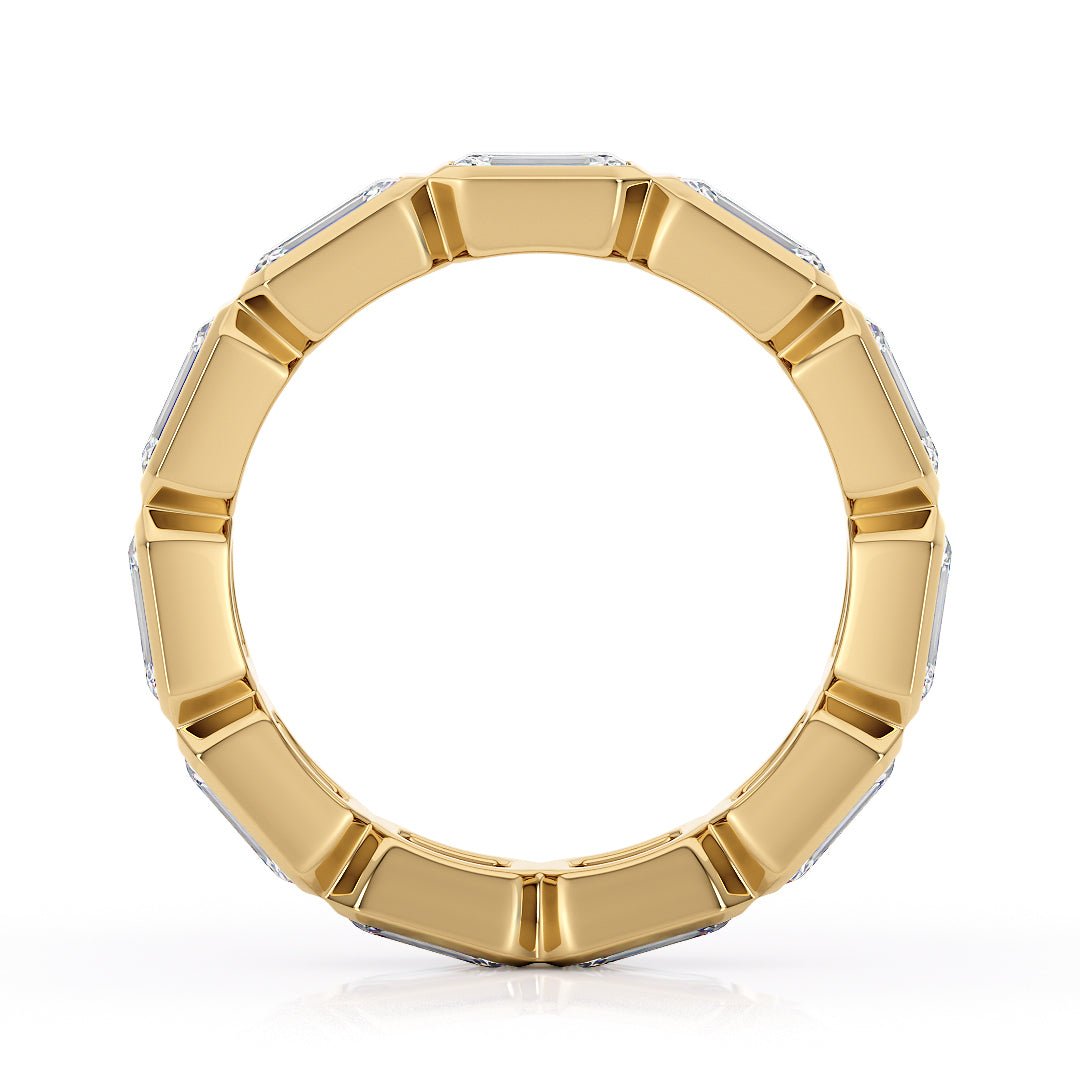 Bezel Set Emerald Cut Eternity Wedding Band - The Cape Town Wedding BandWedding BandLVII Fine Jewelry