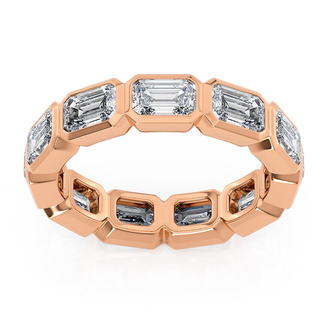 Bezel Set Emerald Cut Eternity Wedding Band - The Cape Town Wedding BandWedding BandLVII Fine Jewelry