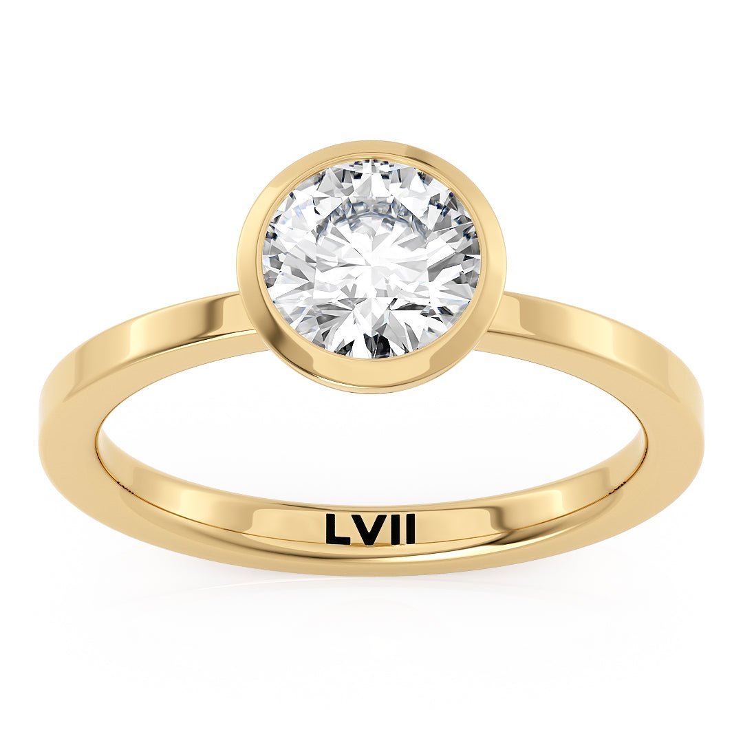 Bezel Set Round Diamond Engagement Ring - The Isadora RingLVII Fine Jewelry
