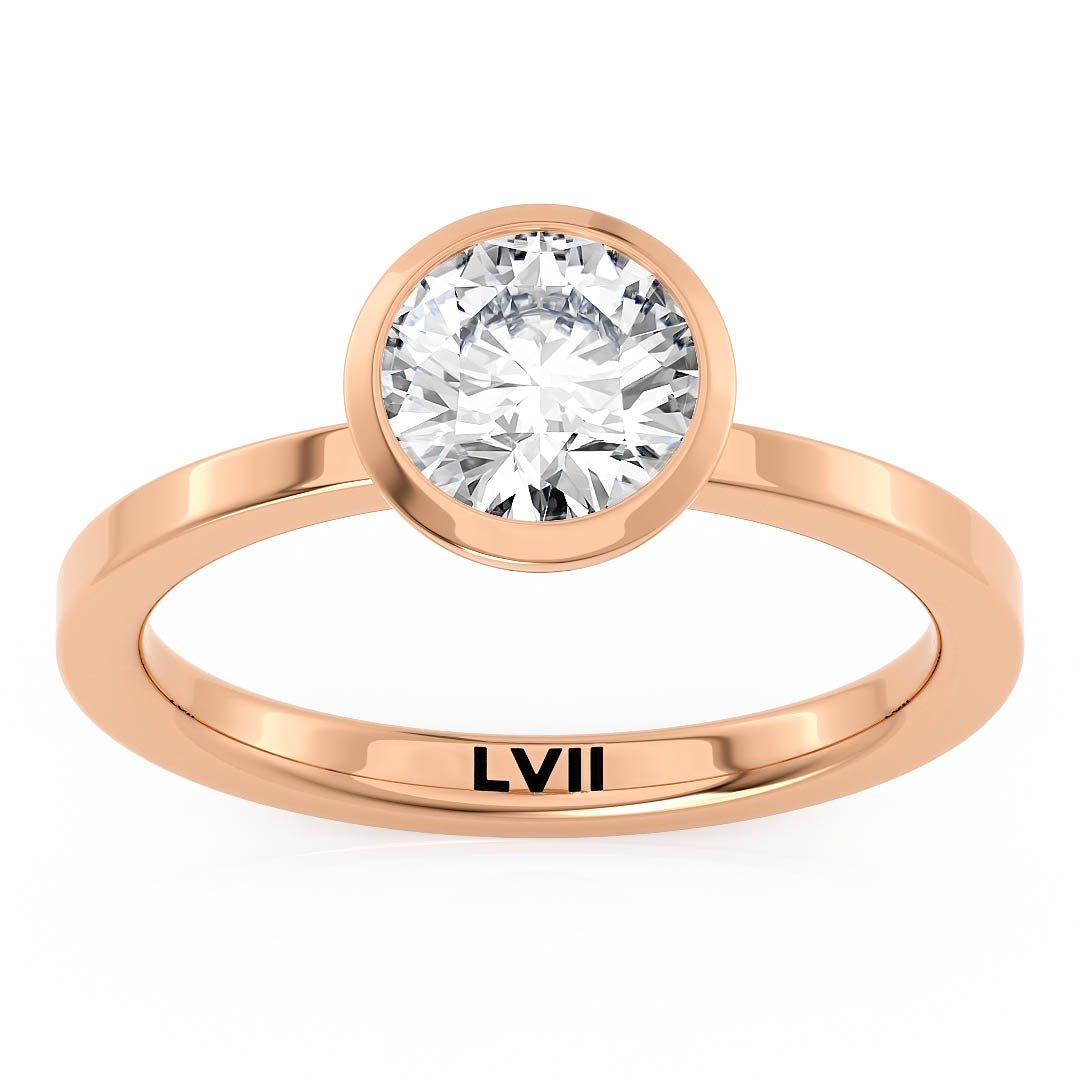 Bezel Set Round Diamond Engagement Ring - The Isadora RingLVII Fine Jewelry
