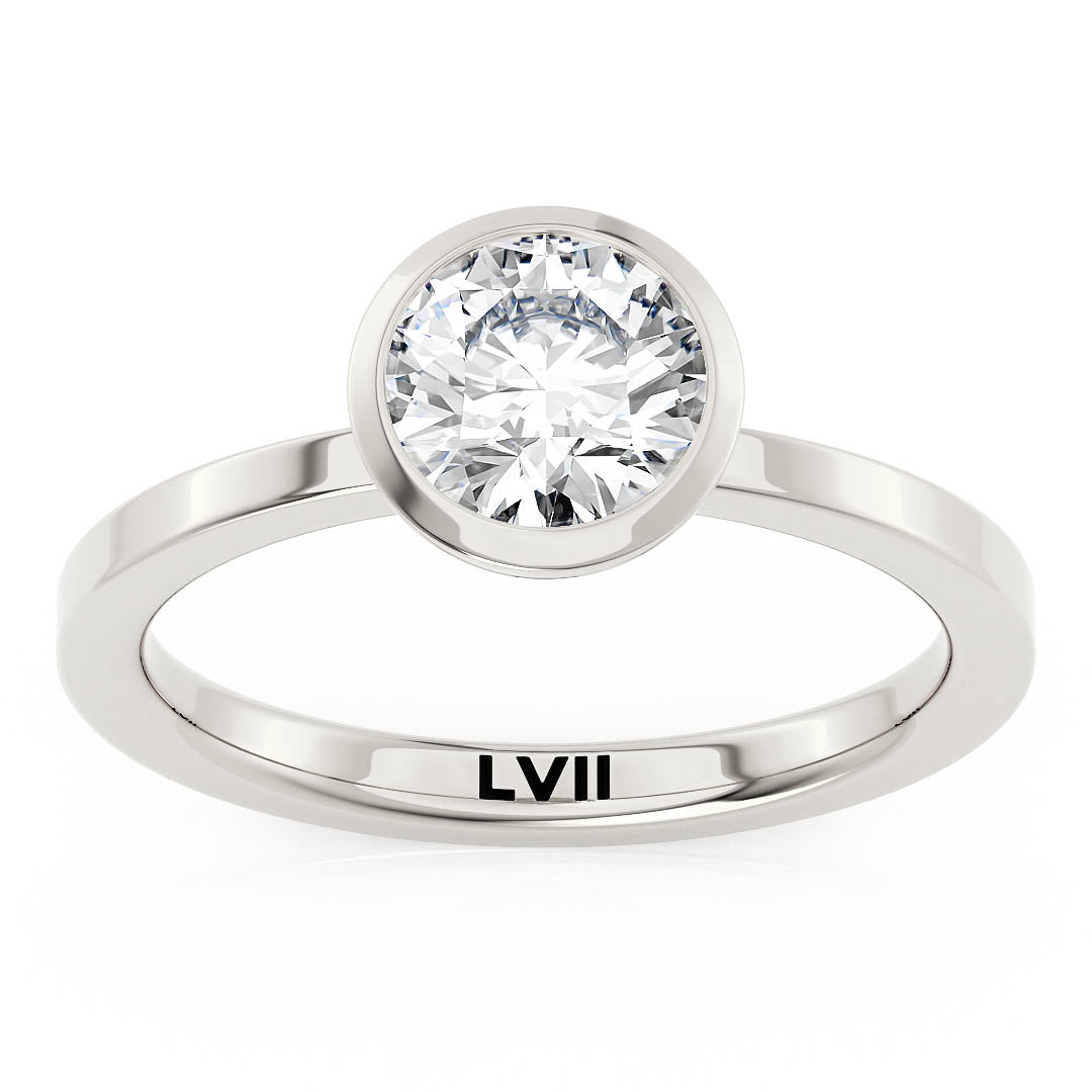 Bezel Set Round Diamond Engagement Ring - The Isadora RingLVII Fine Jewelry