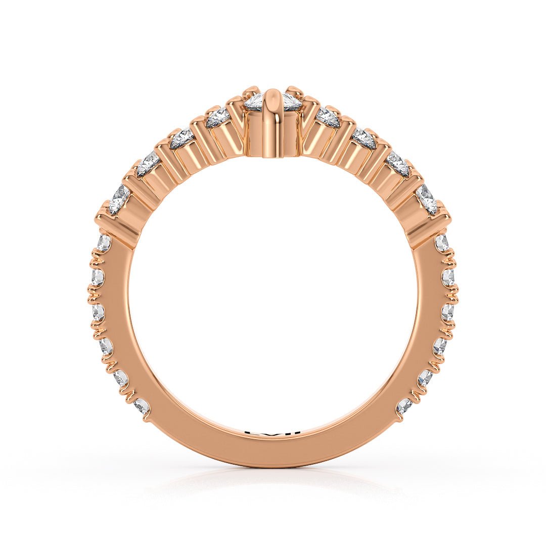 Chevron Handcrafted Diamond Wedding Band - The Budapest Wedding BandWedding BandLVII Fine Jewelry