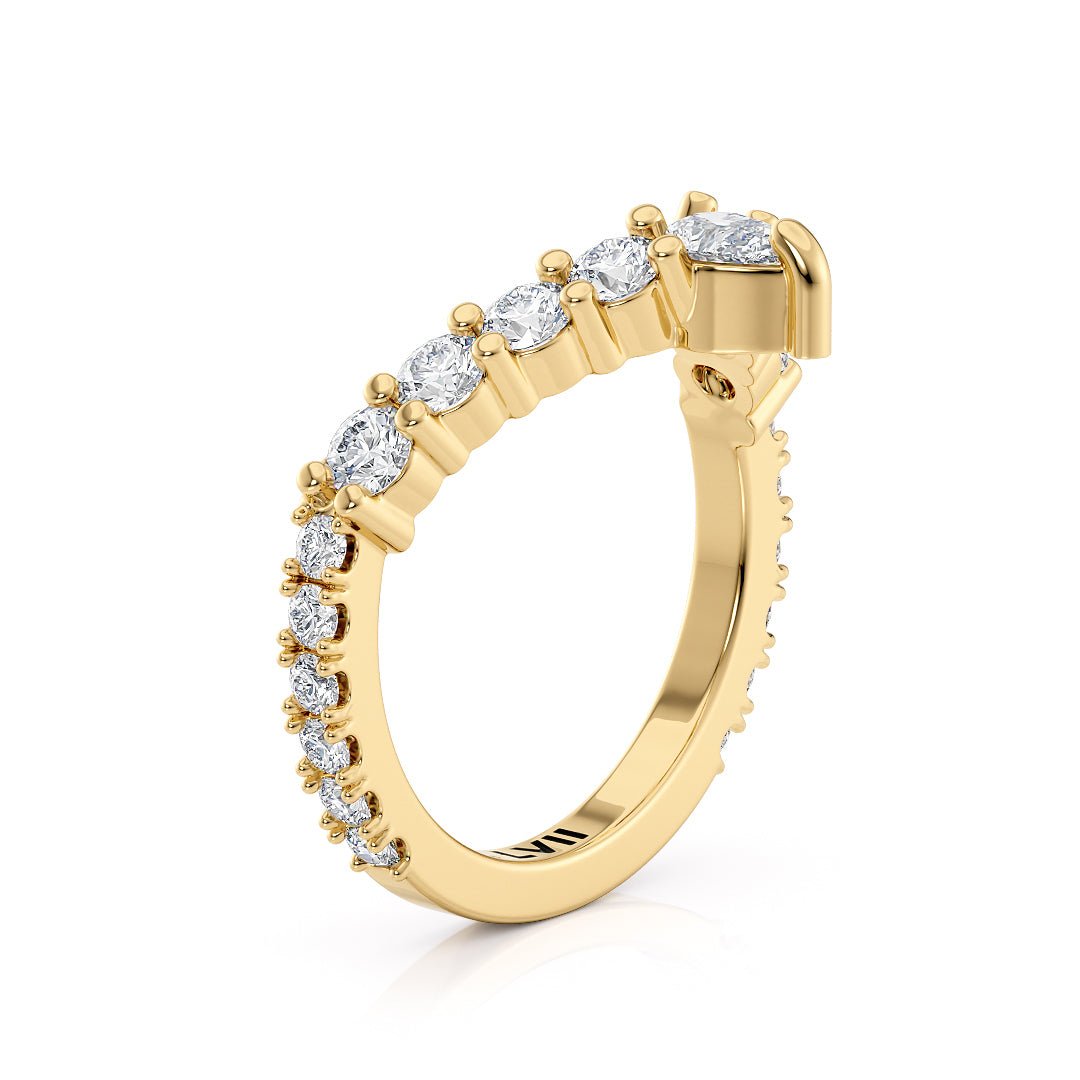 Chevron Handcrafted Diamond Wedding Band - The Budapest Wedding BandWedding BandLVII Fine Jewelry