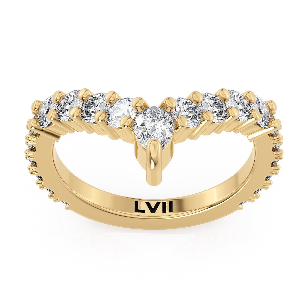 Chevron Handcrafted Diamond Wedding Band - The Budapest Wedding BandWedding BandLVII Fine Jewelry