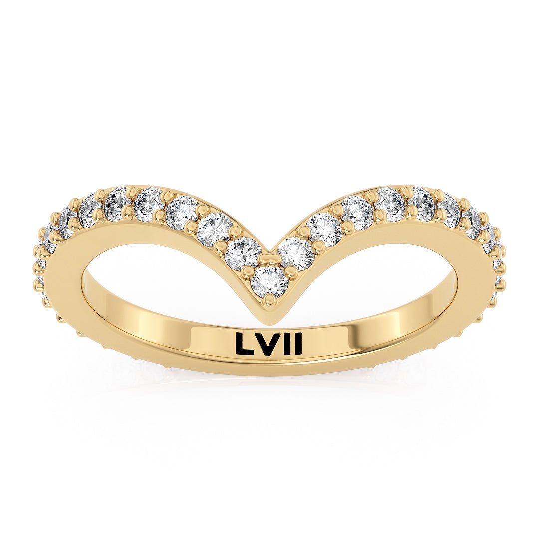 Chevron Style Wedding Bands with Lab - Grown Diamonds - The Melbourne Wedding BandWedding BandLVII Fine Jewelry