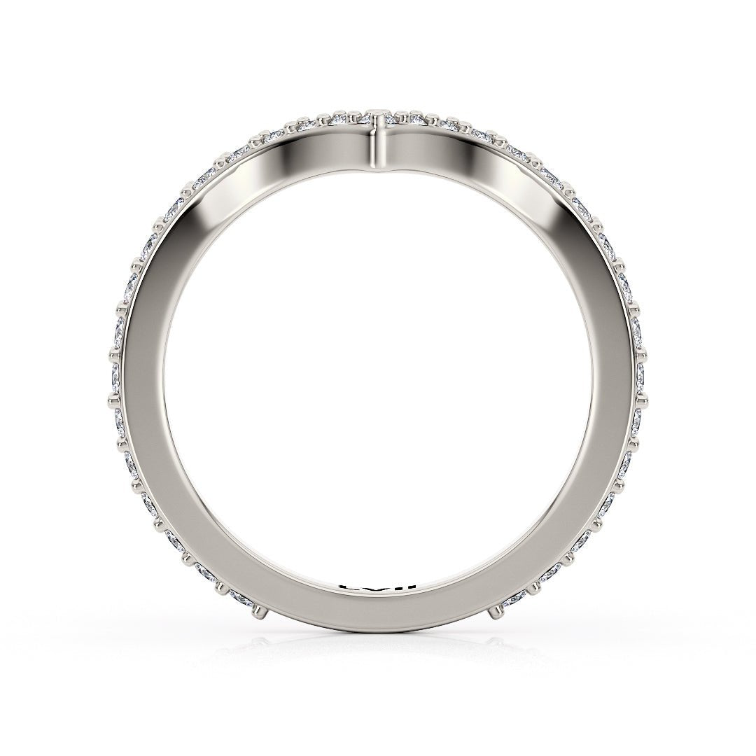 Chevron Style Wedding Bands with Lab - Grown Diamonds - The Melbourne Wedding BandWedding BandLVII Fine Jewelry