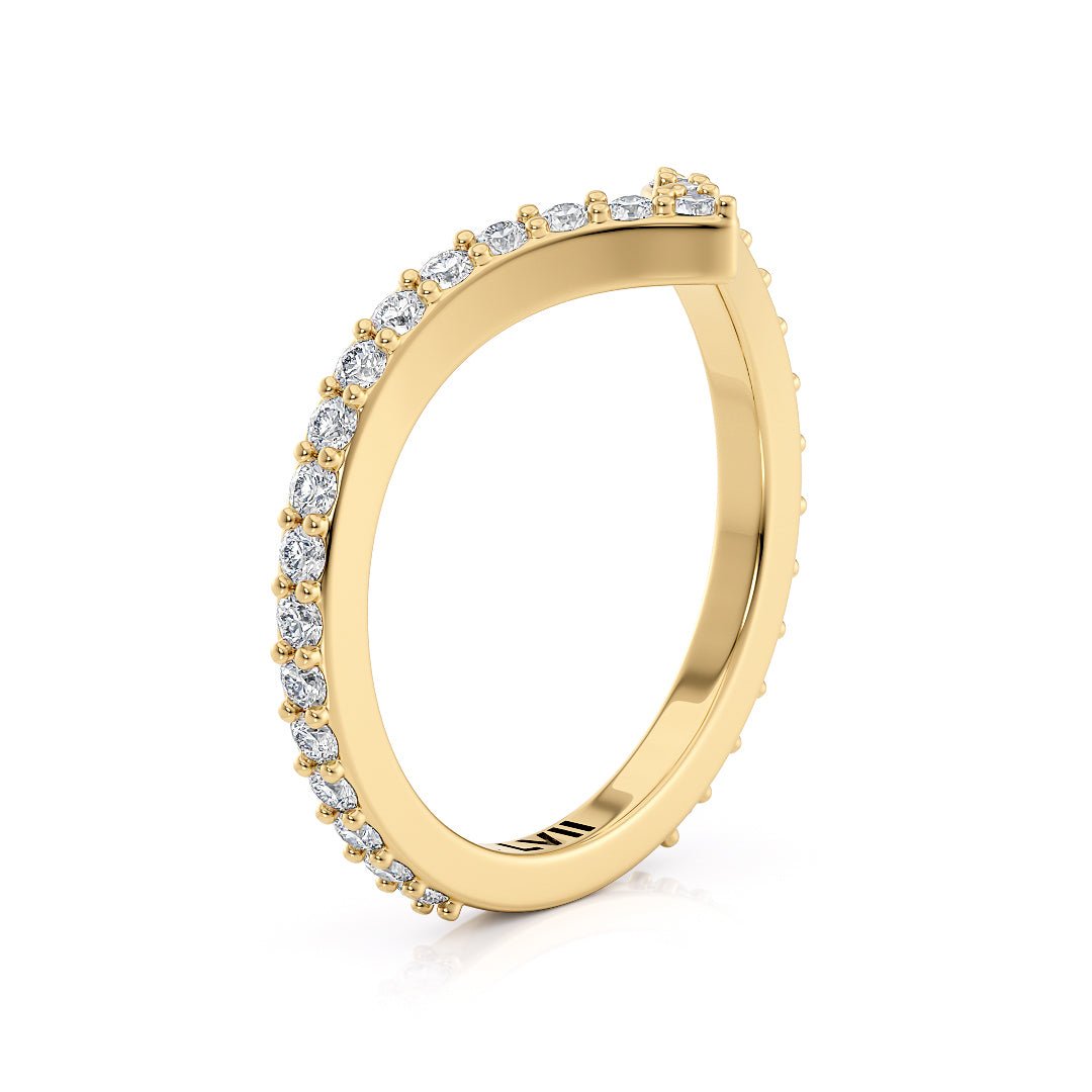 Chevron Style Wedding Bands with Lab - Grown Diamonds - The Melbourne Wedding BandWedding BandLVII Fine Jewelry