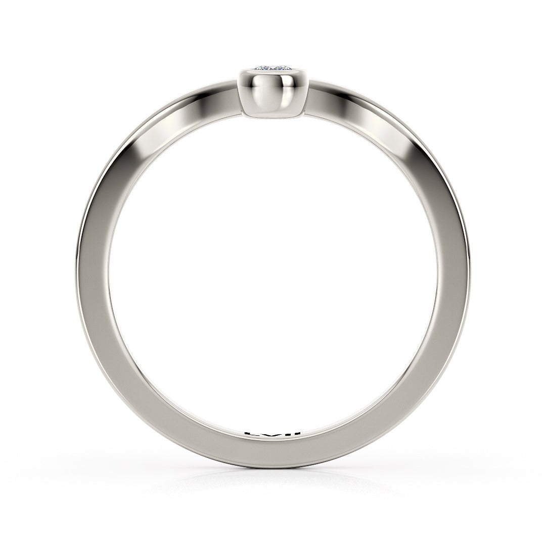 Chevron Wedding Band with a Diamond Point - The Merida Wedding BandWedding BandLVII Fine Jewelry