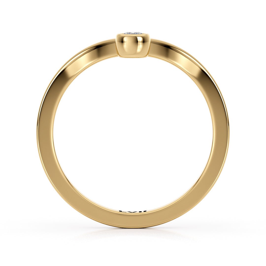 Chevron Wedding Band with a Diamond Point - The Merida Wedding BandWedding BandLVII Fine Jewelry