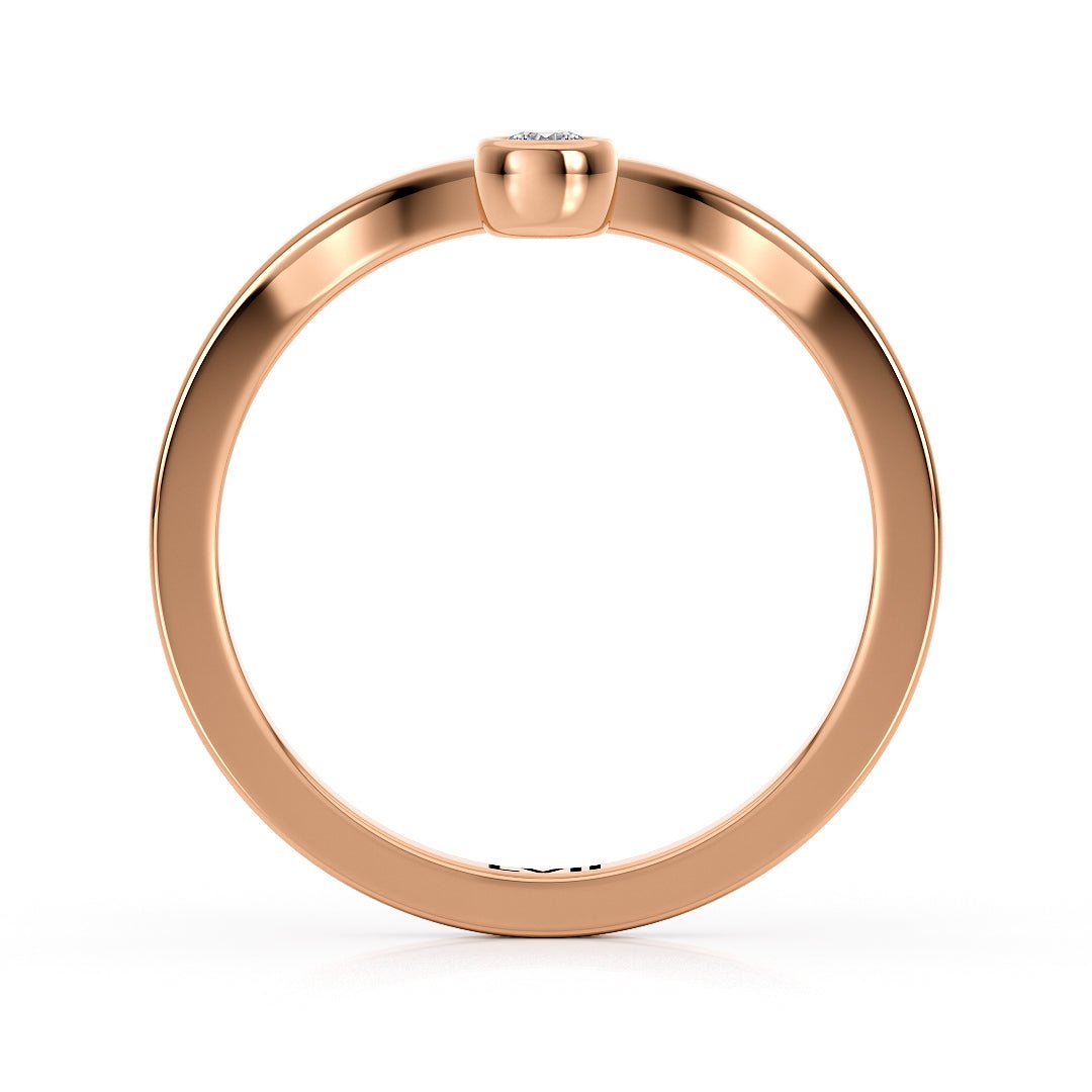 Chevron Wedding Band with a Diamond Point - The Merida Wedding BandWedding BandLVII Fine Jewelry