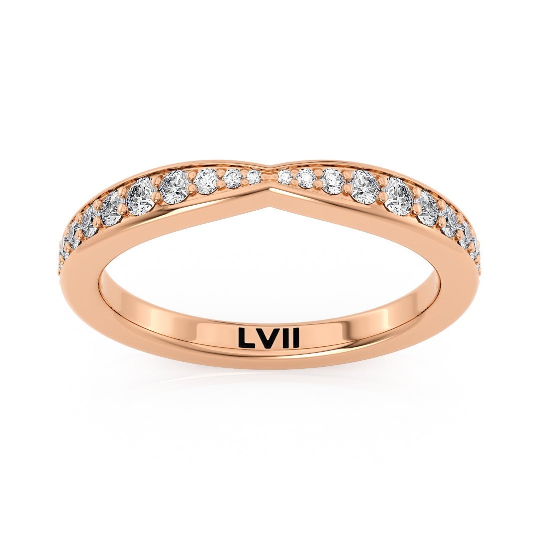Cinched Diamond Wedding Bands Vintage Style - The Lisbon Wedding BandWedding BandLVII Fine Jewelry
