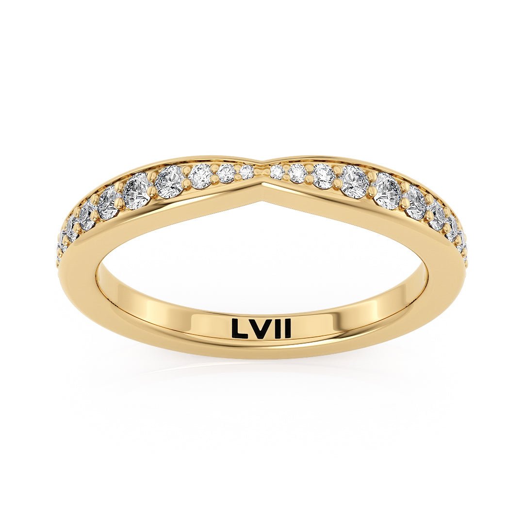 Cinched Diamond Wedding Bands Vintage Style - The Lisbon Wedding BandWedding BandLVII Fine Jewelry