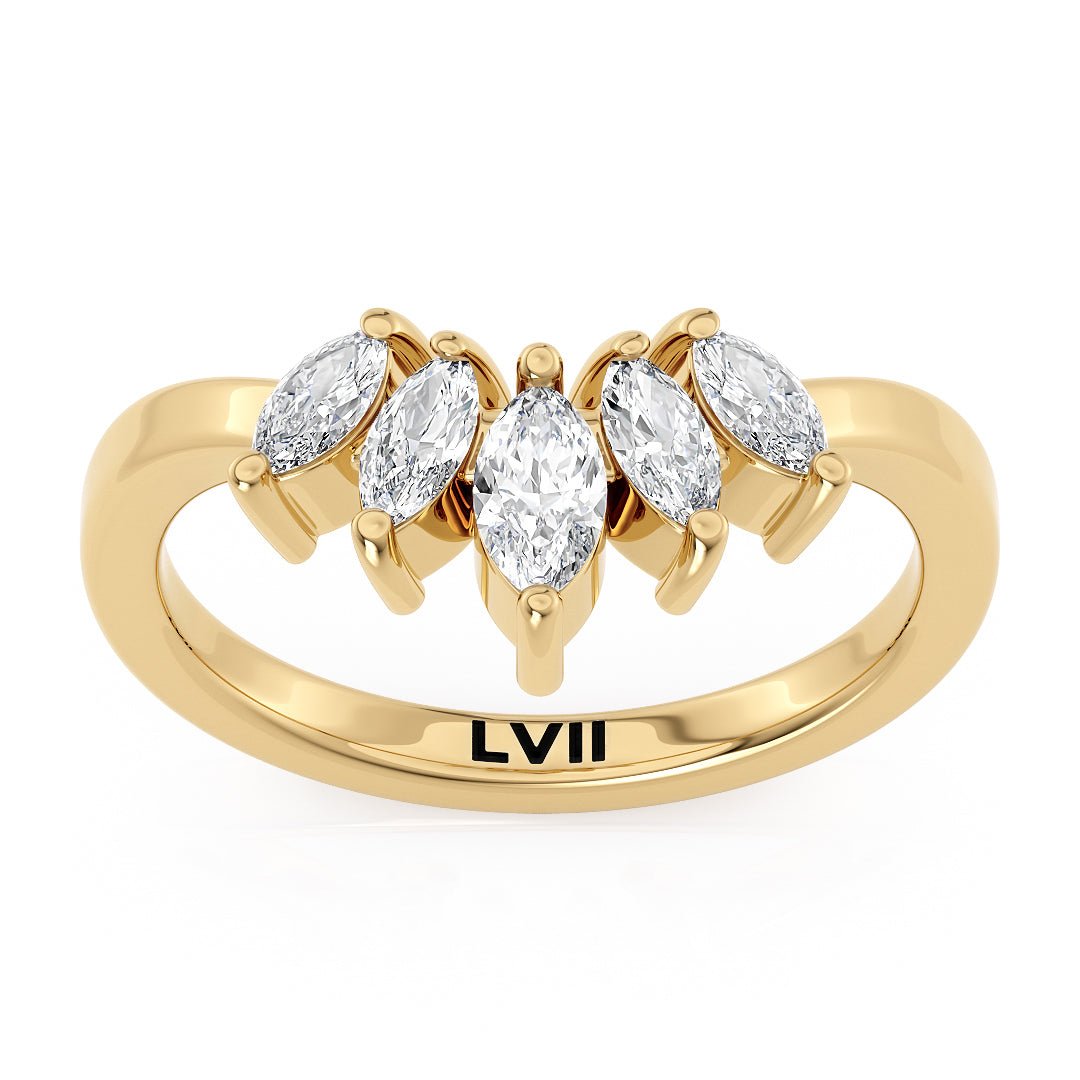 Contoured Marquise Lab - Grown Diamond Rings - The Florence Wedding BandWedding BandLVII Fine Jewelry