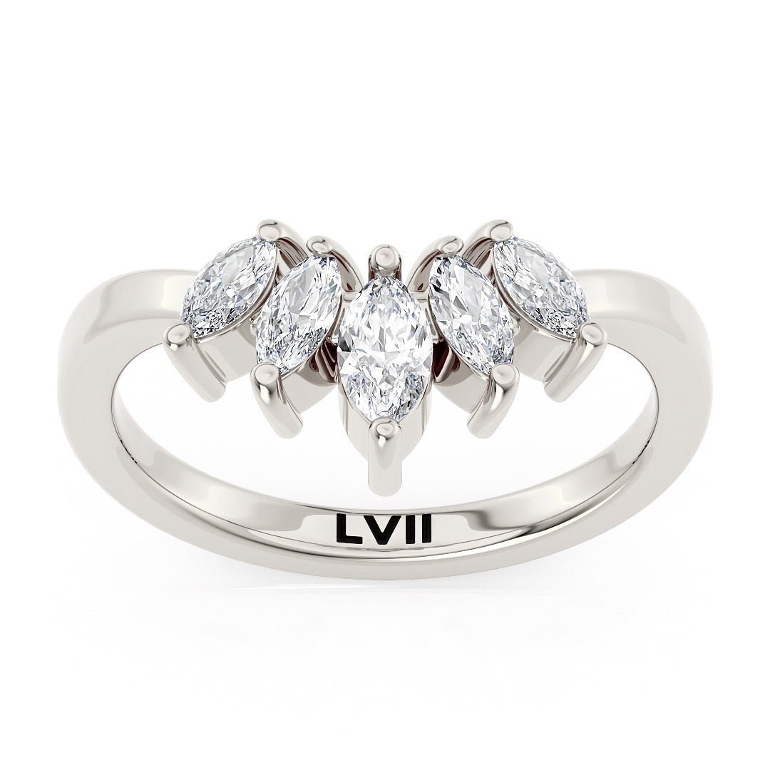 Contoured Marquise Lab - Grown Diamond Rings - The Florence Wedding BandWedding BandLVII Fine Jewelry