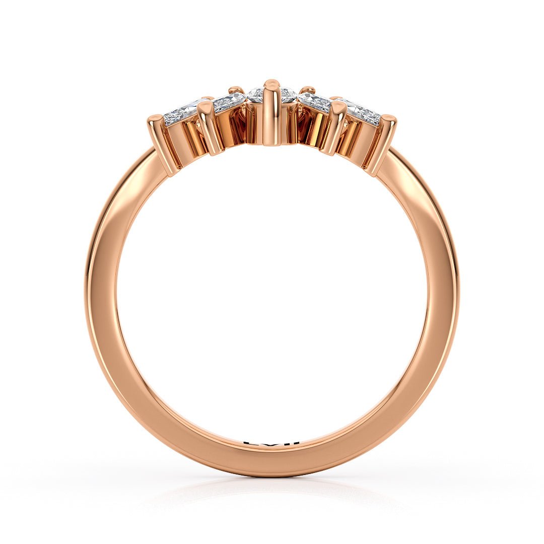 Contoured Marquise Lab - Grown Diamond Rings - The Florence Wedding BandWedding BandLVII Fine Jewelry