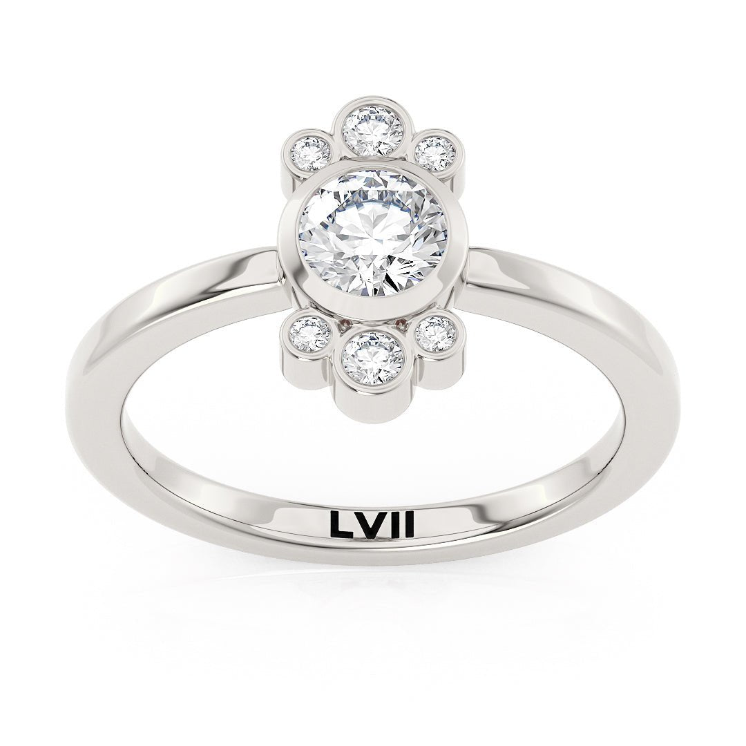 Dainty Vintage Art Deco Engagement Ring - The Emmeline RingEngagement RingLVII Fine Jewelry