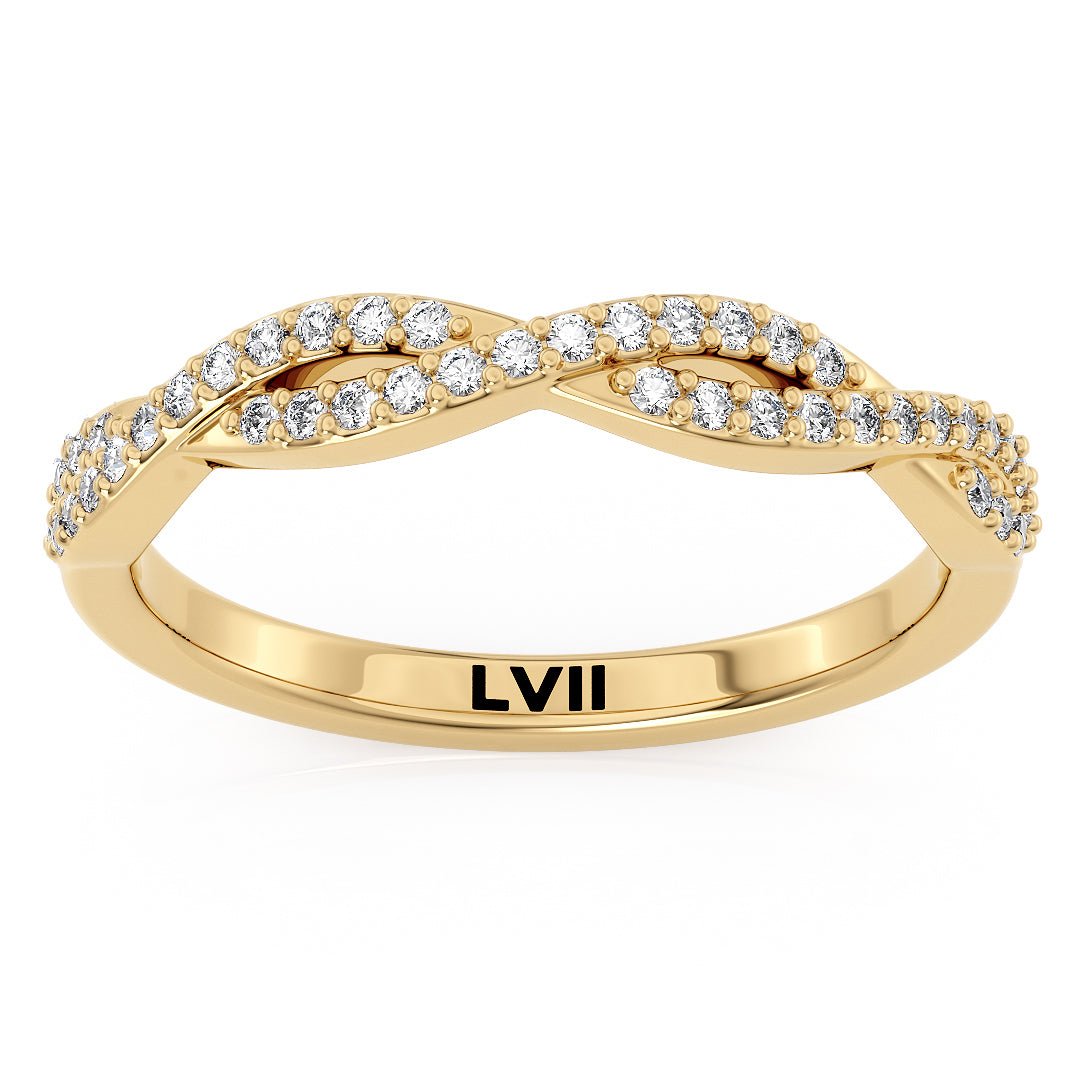Diamond Braid Vintage - Inspired Diamond Wedding Bands - The Cairo Wedding BandWedding BandLVII Fine Jewelry
