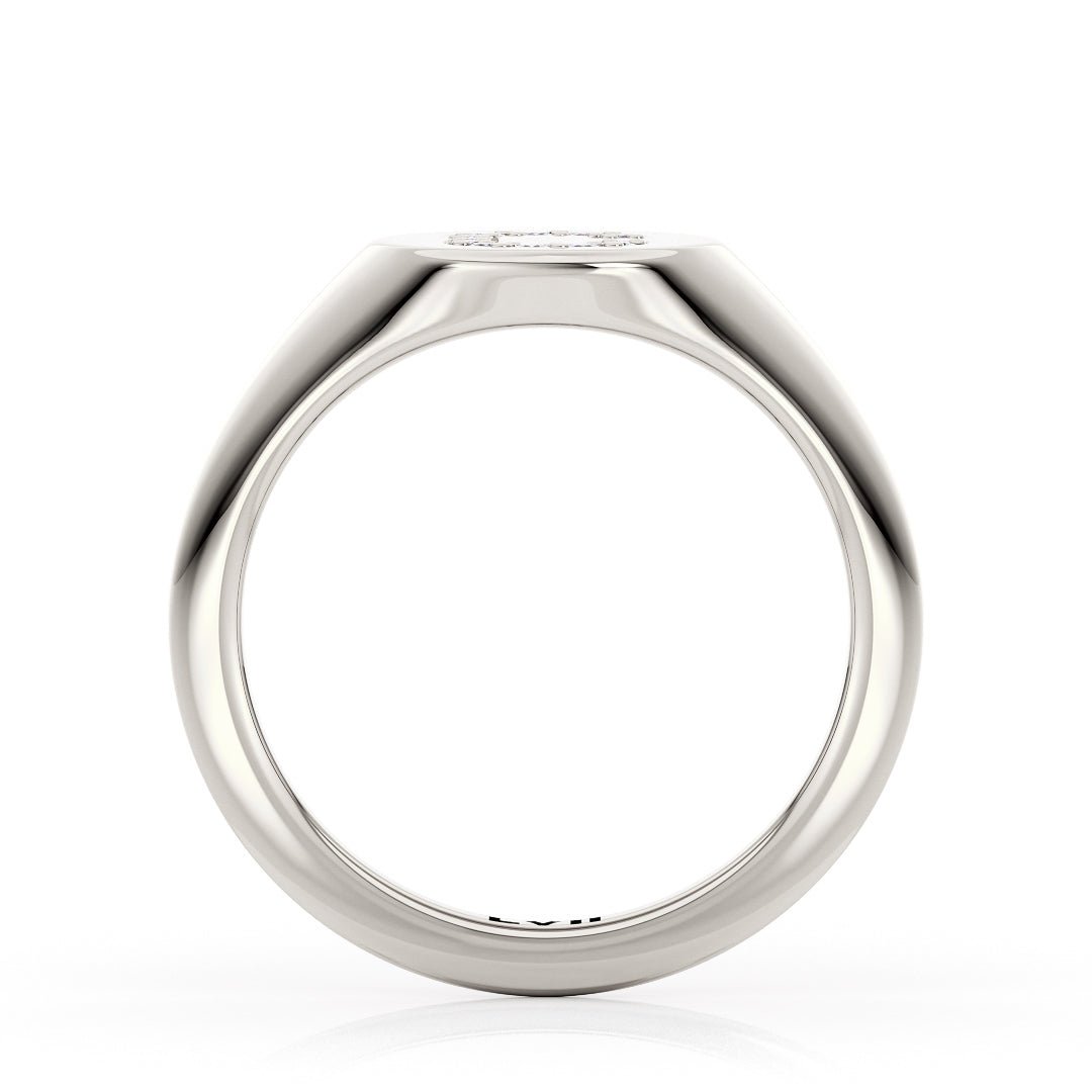 Diamond Initial Signet Ring Personalized JewelryLVII Fine Jewelry