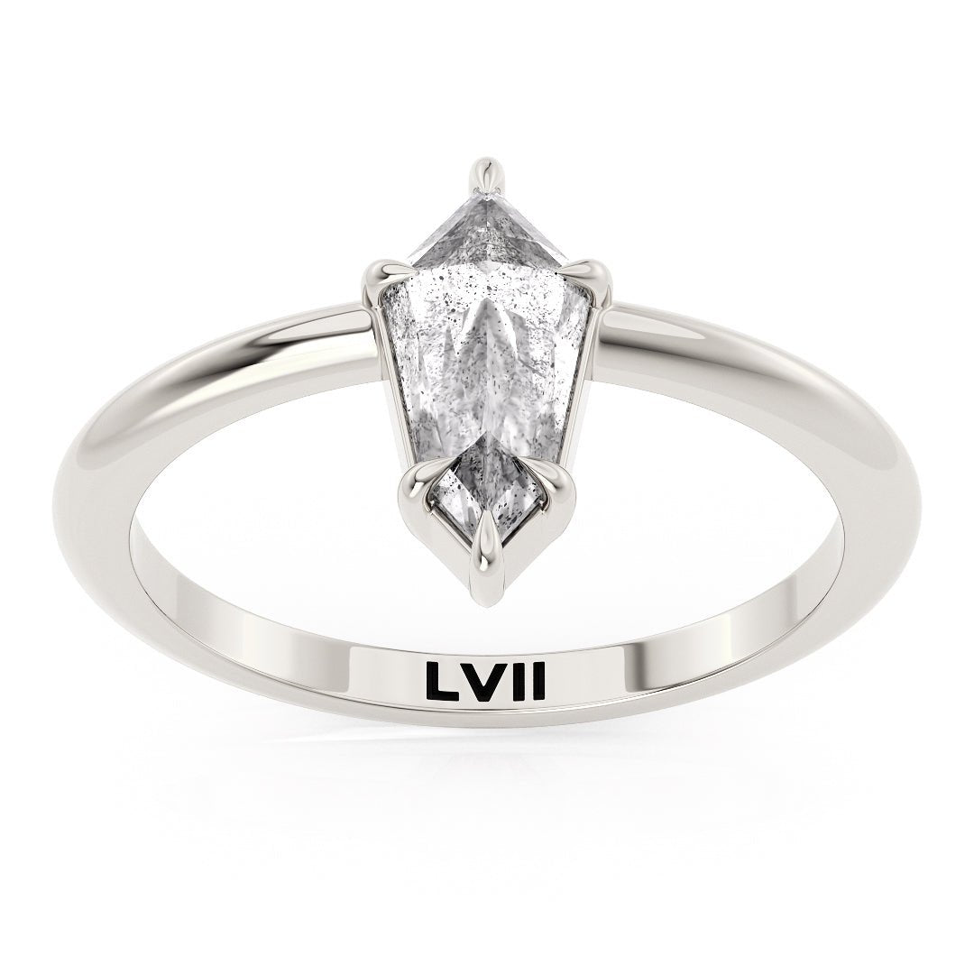 Earthy Enchantment: Sustainable Salt and Pepper Diamond Ring | Ethically Sourced, Timeless Beauty - The Hazel RingEngagement RingLVII Fine Jewelry