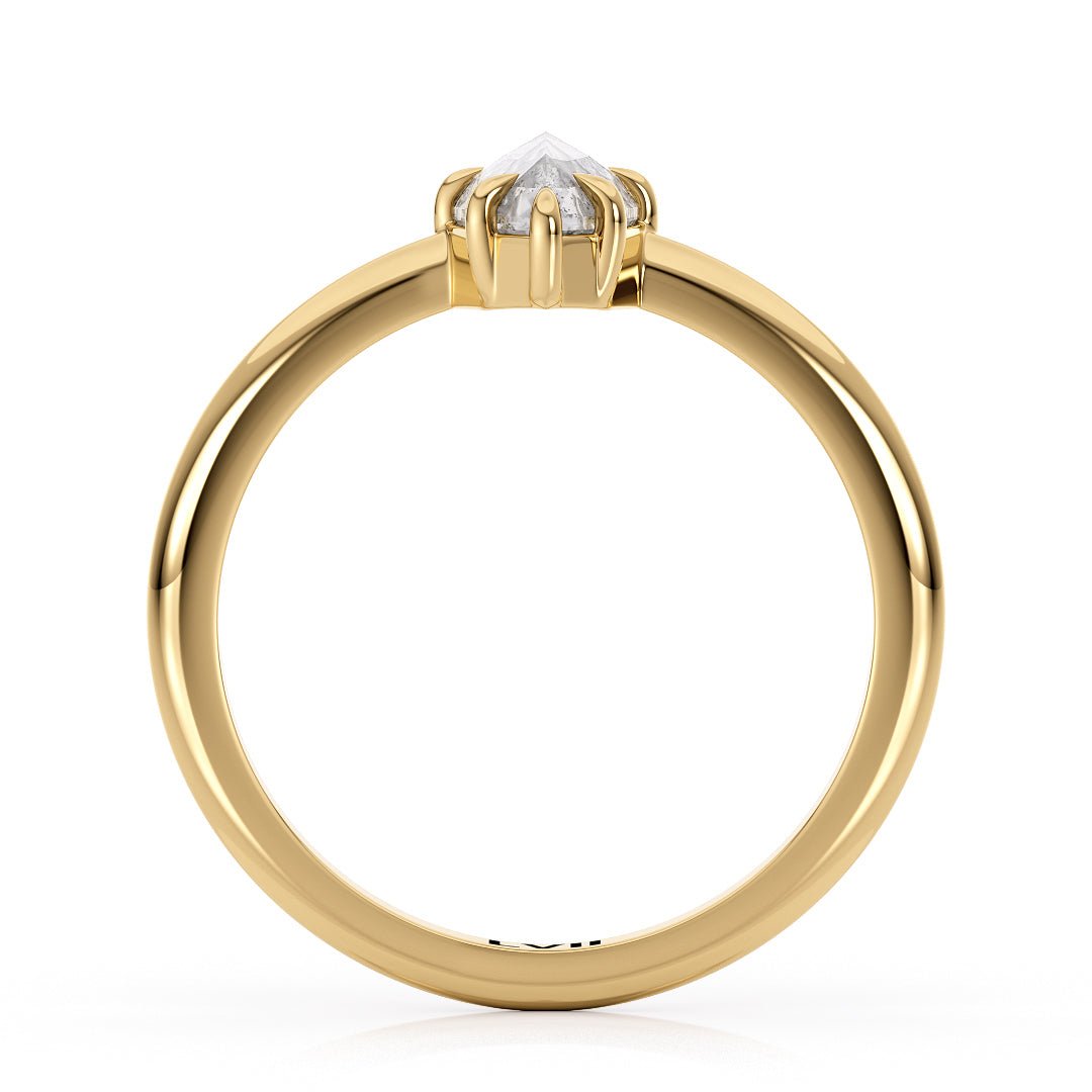 Earthy Enchantment: Sustainable Salt and Pepper Diamond Ring | Ethically Sourced, Timeless Beauty - The Hazel RingEngagement RingLVII Fine Jewelry