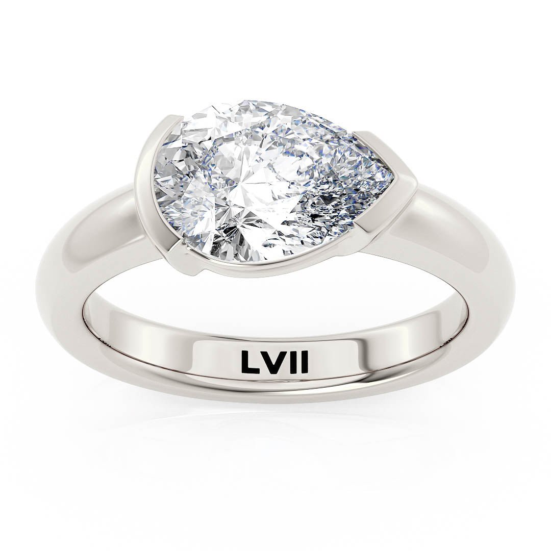 East West Pear Shape Engagement Ring - The Emilia RingLVII Fine Jewelry