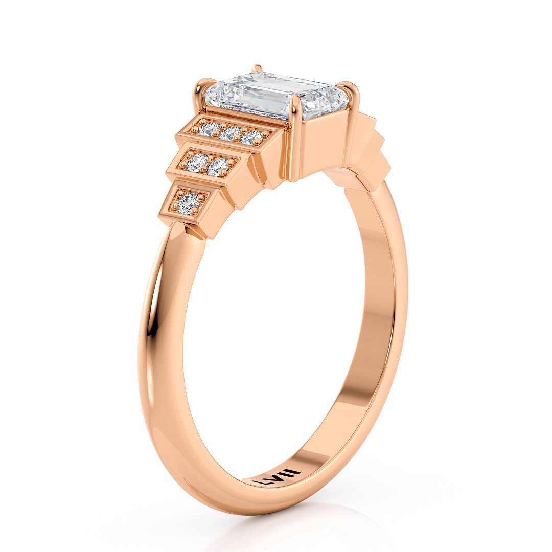 Emerald Cut Engagement Rings | Top Craftsmanship, Deco Charm - The Clarice RingEngagement RingLVII Fine Jewelry
