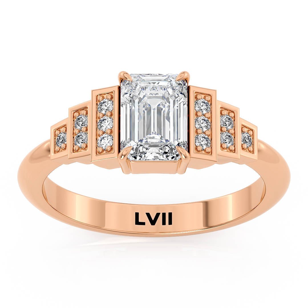 Emerald Cut Engagement Rings | Top Craftsmanship, Deco Charm - The Clarice RingEngagement RingLVII Fine Jewelry