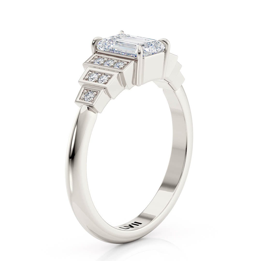 Emerald Cut Engagement Rings | Top Craftsmanship, Deco Charm - The Clarice RingEngagement RingLVII Fine Jewelry