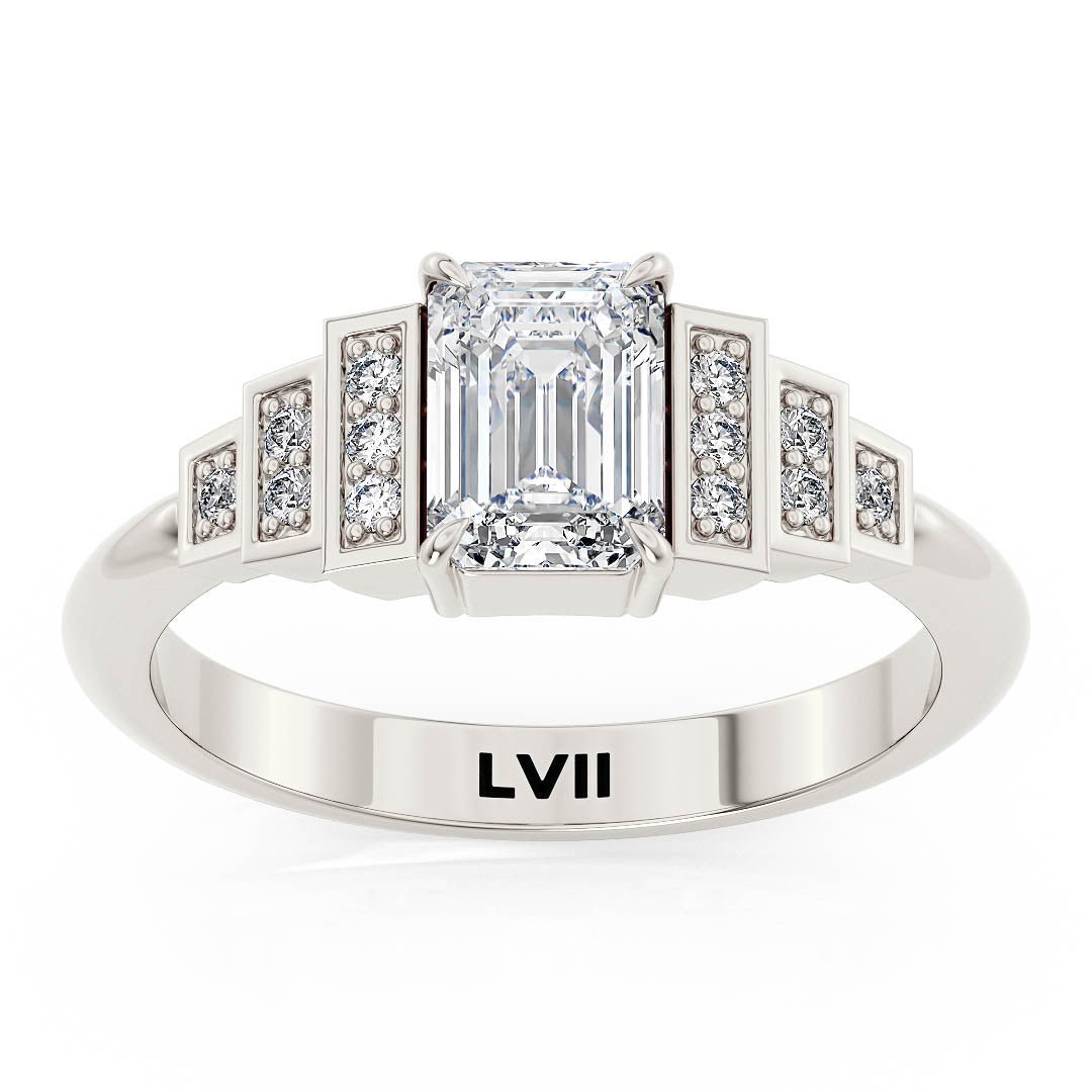 Emerald Cut Engagement Rings | Top Craftsmanship, Deco Charm - The Clarice RingEngagement RingLVII Fine Jewelry