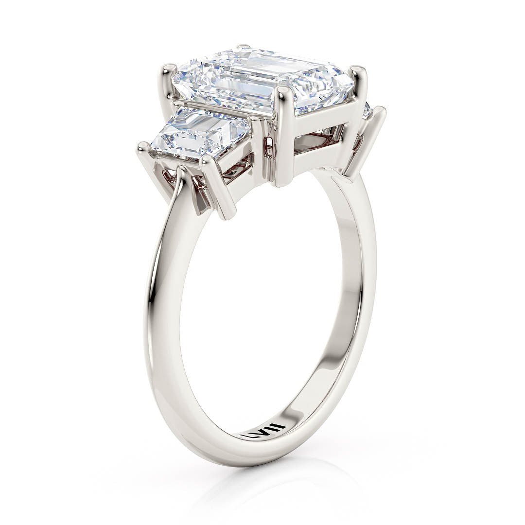 Emerald Cut Ring Lab Grown Diamond Engagement Rings | - The Celestia RingEngagement RingLVII Fine Jewelry