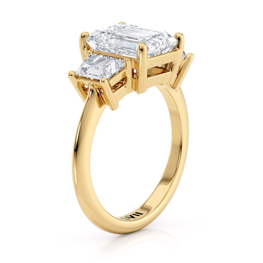 Emerald Cut Ring Lab Grown Diamond Engagement Rings | - The Celestia RingEngagement RingLVII Fine Jewelry