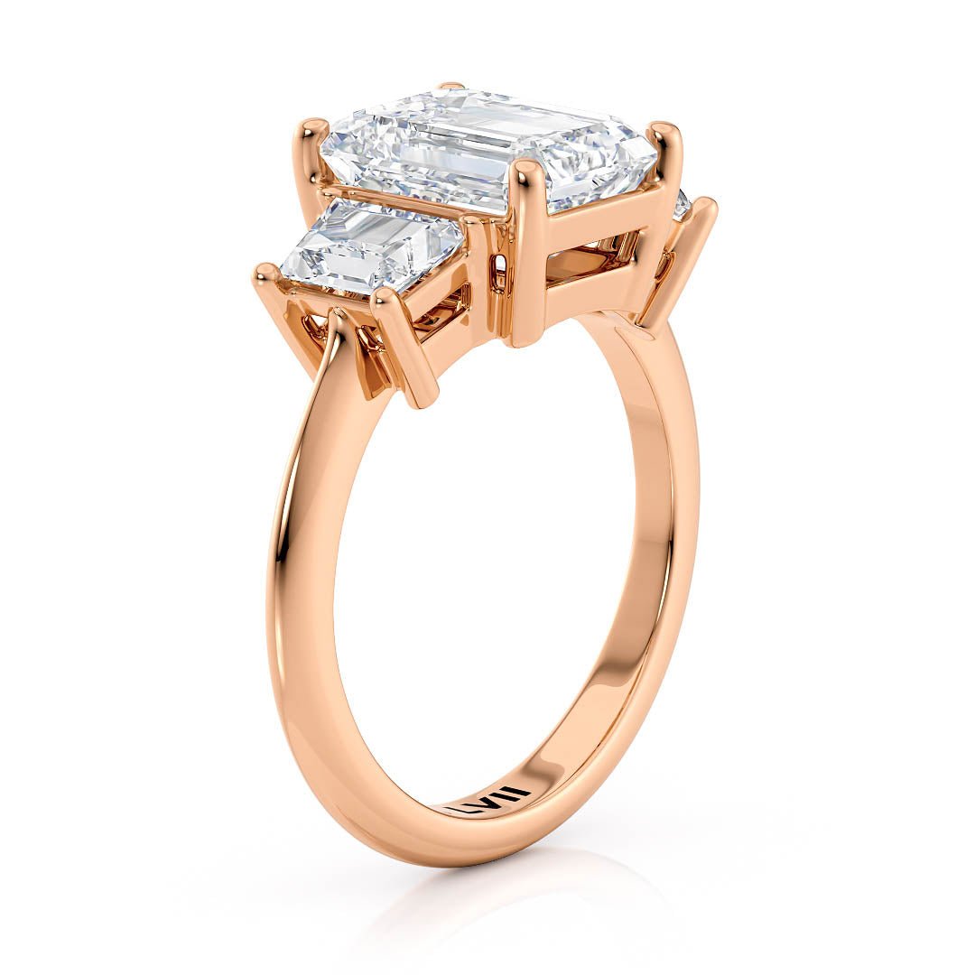 Emerald Cut Ring Lab Grown Diamond Engagement Rings | - The Celestia RingEngagement RingLVII Fine Jewelry