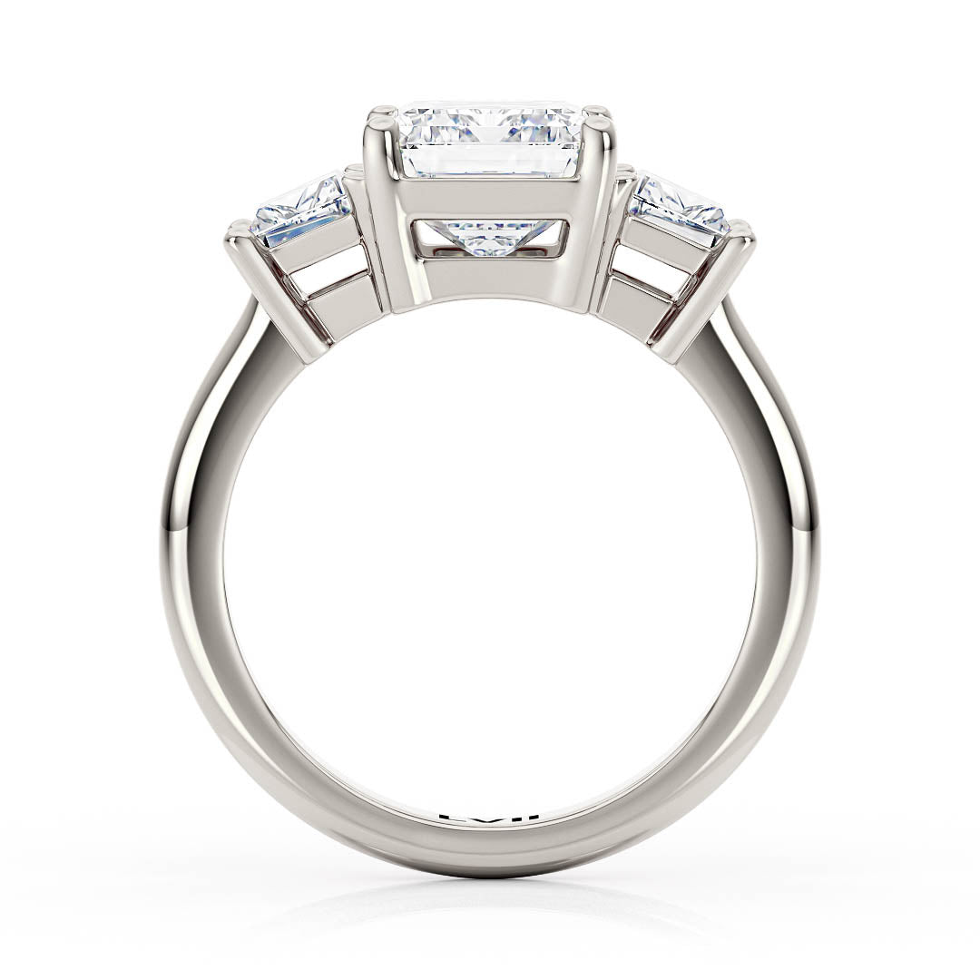 Emerald Cut Ring Lab Grown Diamond Engagement Rings | - The Celestia RingEngagement RingLVII Fine Jewelry