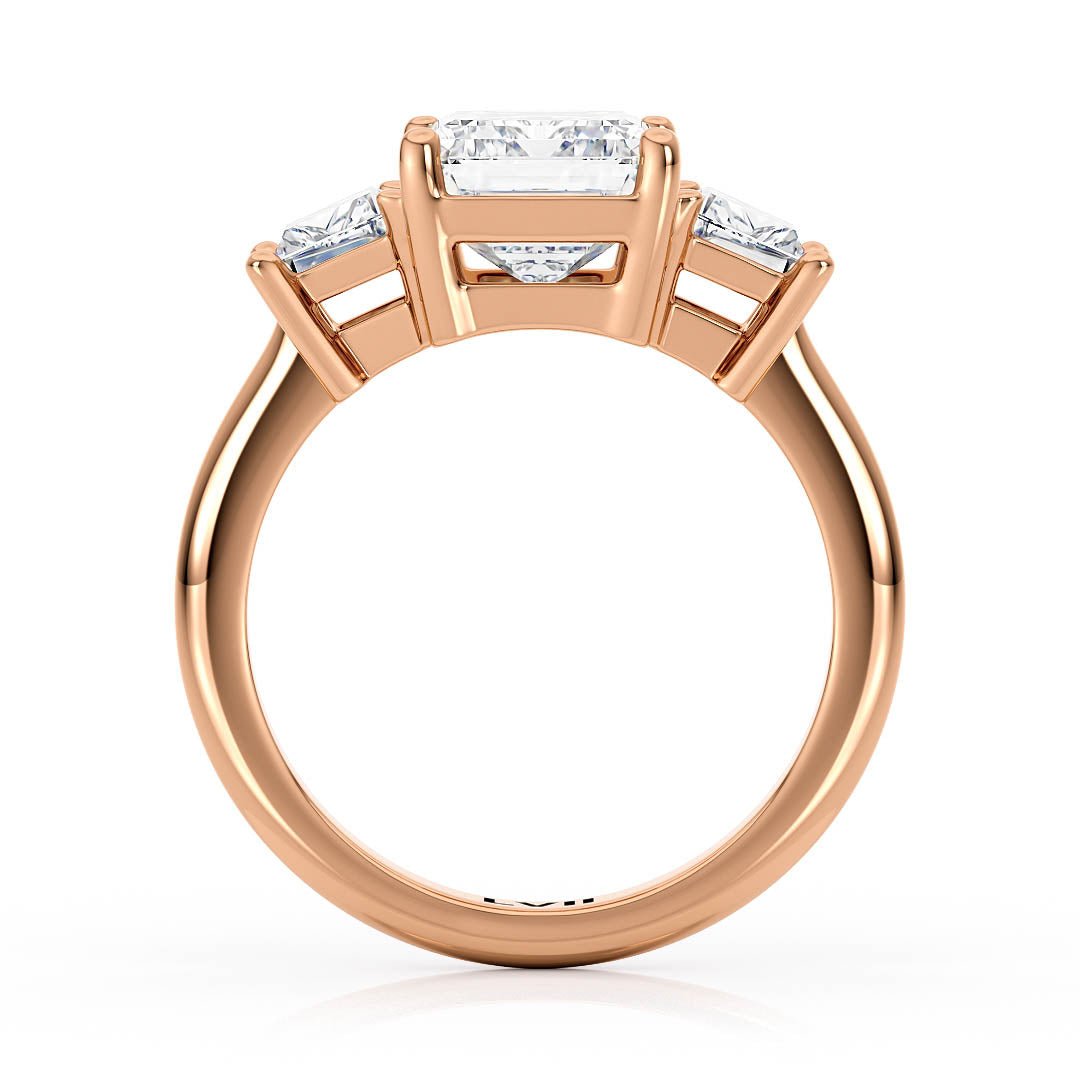 Emerald Cut Ring Lab Grown Diamond Engagement Rings | - The Celestia RingEngagement RingLVII Fine Jewelry