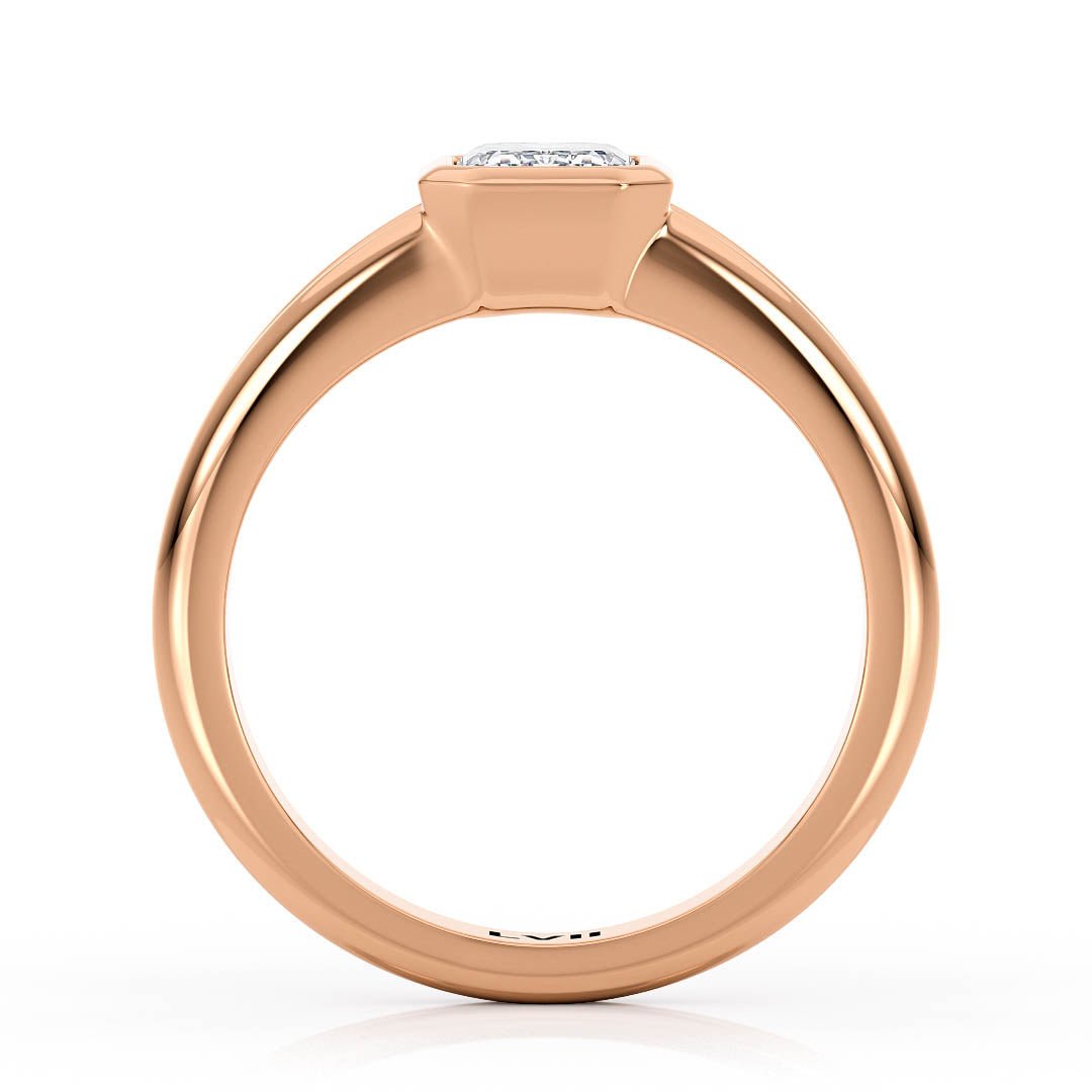 Emerald Cut Ring Lab Grown Diamond Rings with Vintage Style Design - The Aurelia RingLVII Fine Jewelry