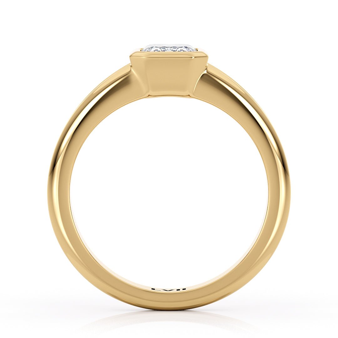Emerald Cut Ring Lab Grown Diamond Rings with Vintage Style Design - The Aurelia RingLVII Fine Jewelry