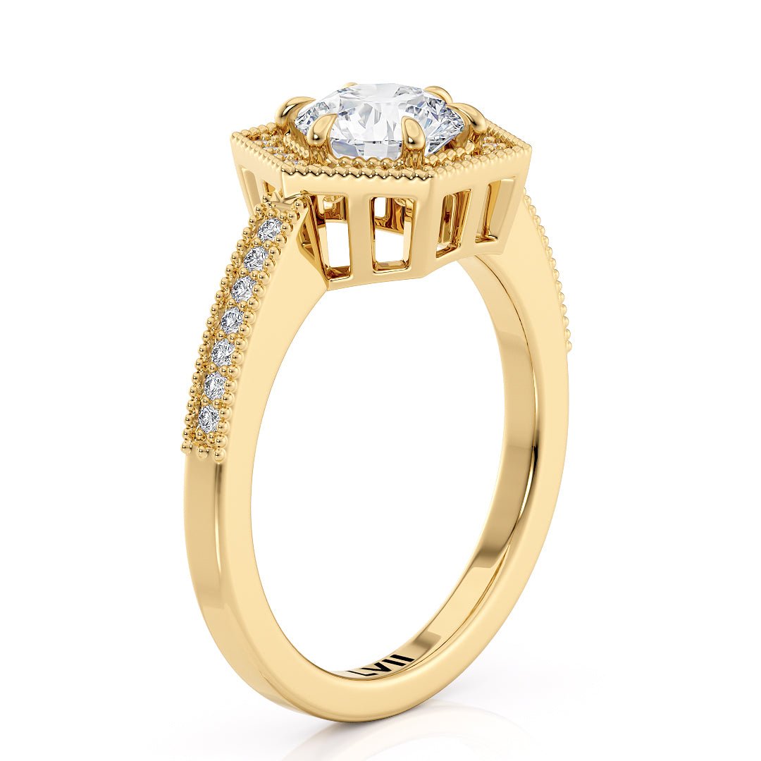 Hexagon Halo Diamond Engagement Ring - The Arabella RingLVII Fine Jewelry