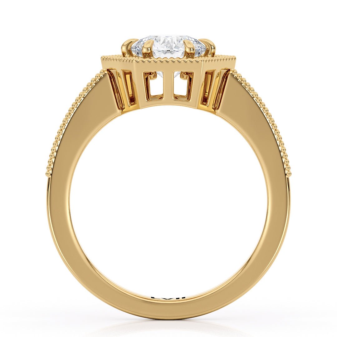 Hexagon Halo Diamond Engagement Ring - The Arabella RingLVII Fine Jewelry