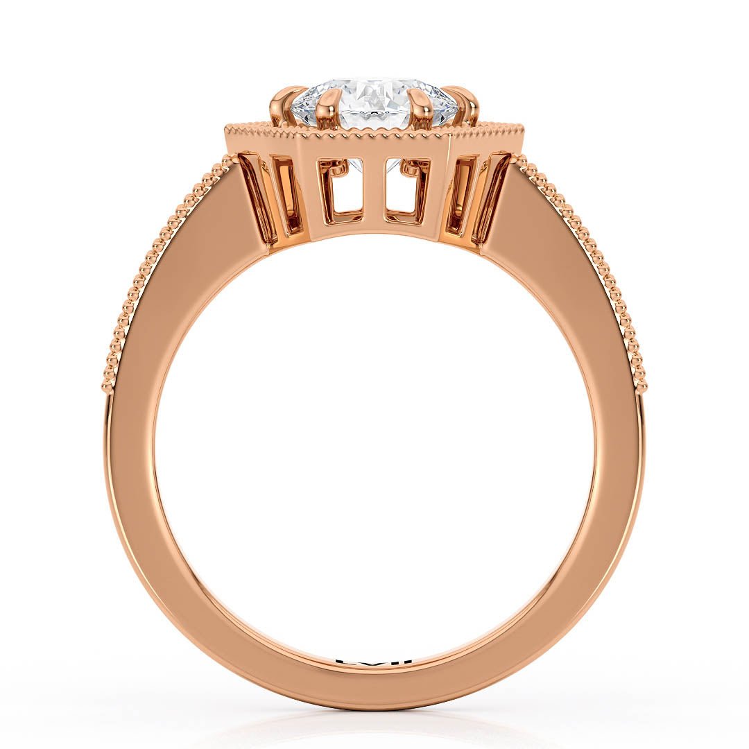 Hexagon Halo Diamond Engagement Ring - The Arabella RingLVII Fine Jewelry