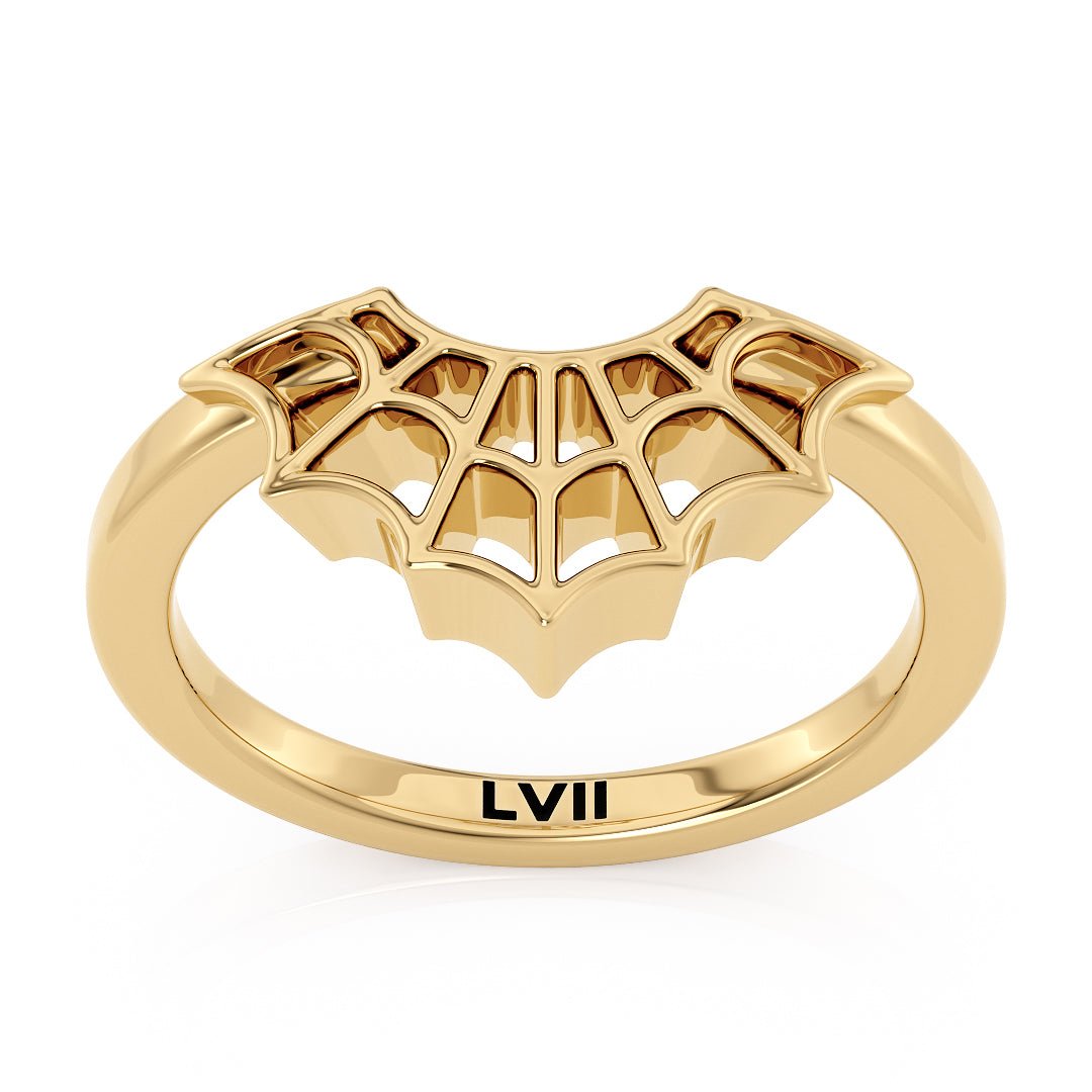 Intriguing Spiderweb Curved Edge Wedding BandWedding BandLVII Fine Jewelry